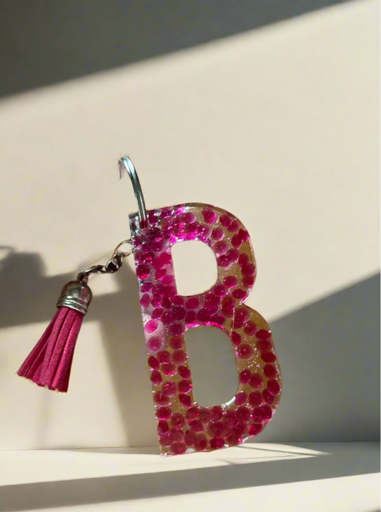 Diamond Letter Keychain