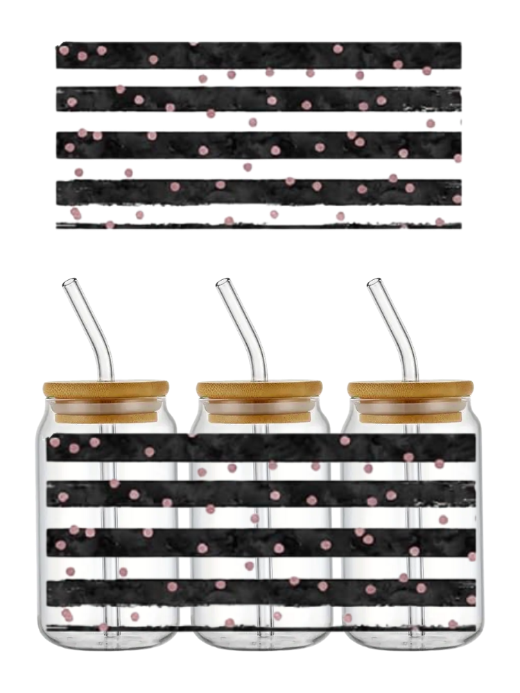 Stripes Black and White Polka Dots