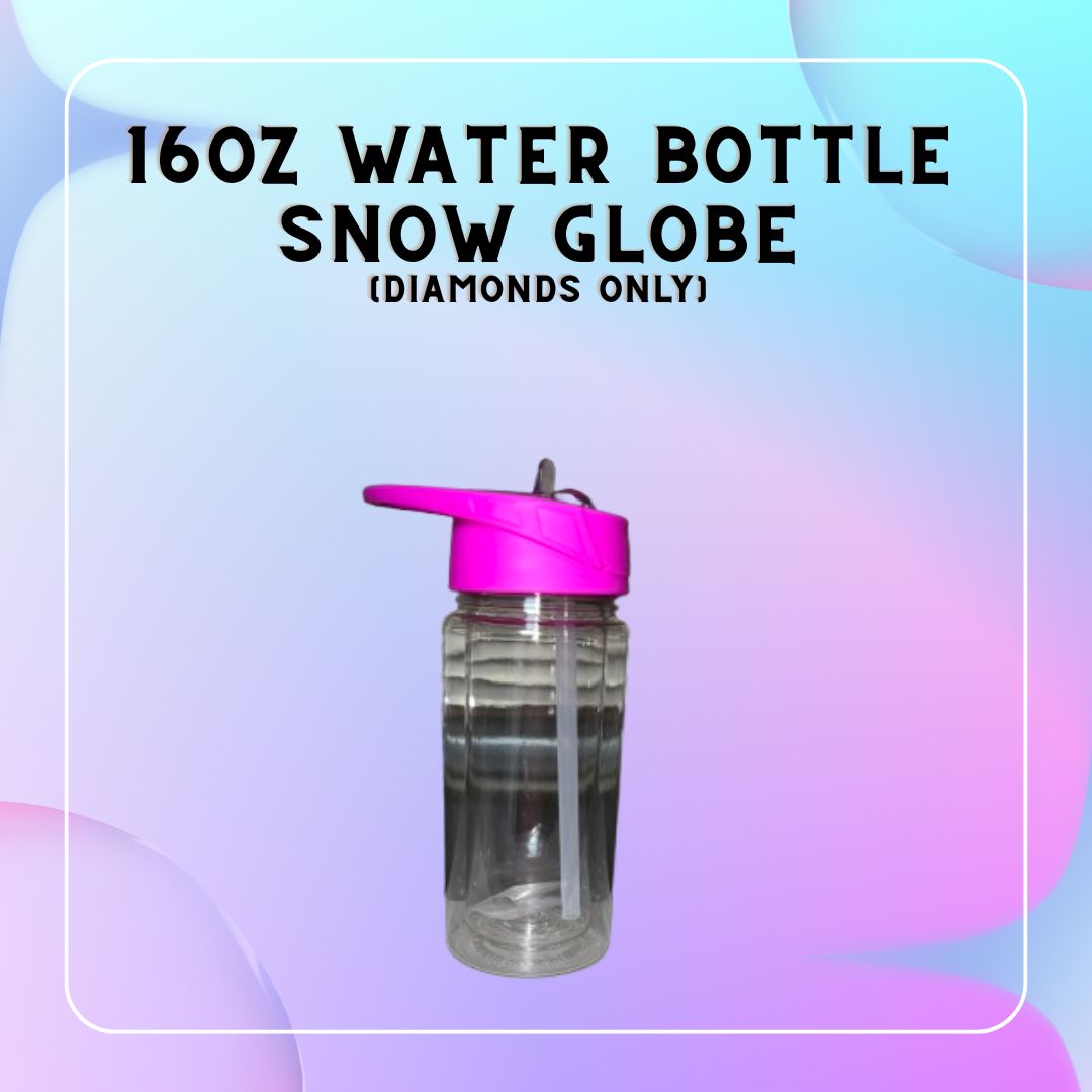 16oz Water Bottle Snow Globes