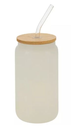 16oz White Stainless Steel with Lid and Straw (Wrap Included)