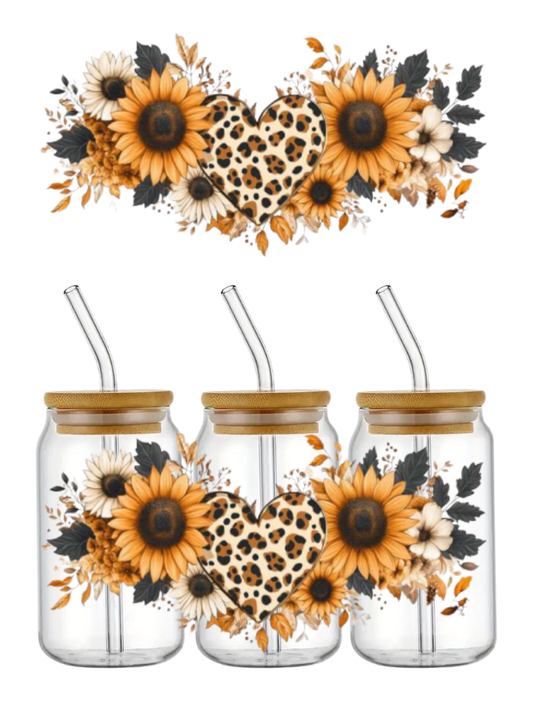 Sunflower Leopard Heart