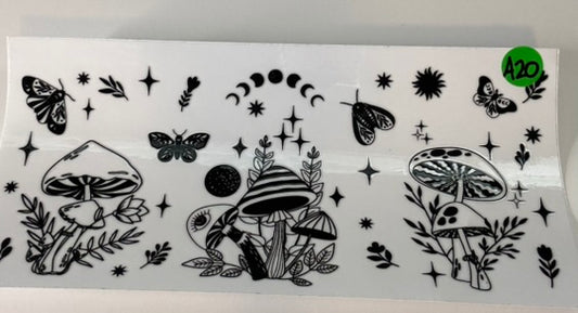 A20 - Boho Mushrooms Black & White
