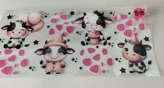 B45 - Cute Cows with Pink Print