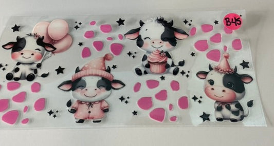 B45 - Cute Cows with Pink Print