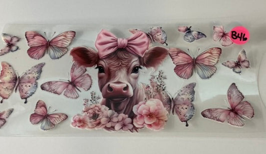 B46 - Highland Cow and Butterflies