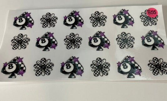 B55 - Purple Checkered Spades