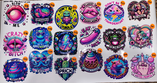 X45 - X62 - Sarcastic/Funny Decals (x rated)