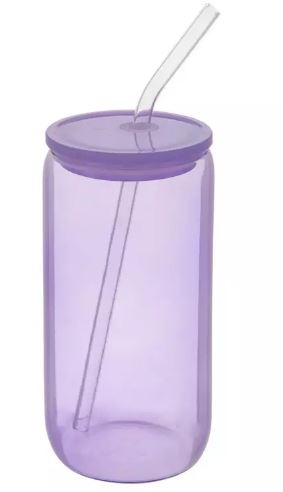 16oz Glass Cup (shimmer/clear)